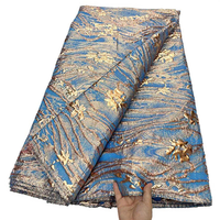 Tissu Jacquard Métallique de Luxe 200 g/m² Léger en Organza Tissé pour Vêtements Nigérians, Rideaux et Motifs à Code-barres