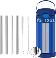 Pailles à boire en gros, ensemble de pailles réutilisables en acier inoxydable 304, pailles métalliques pour accessoires de bar à cocktails