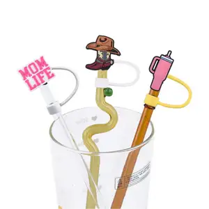 New Arrival Straw toppers Wholesale Straw Charms For Bar Accessories Mon Life Straw Tips For Cup Decoration