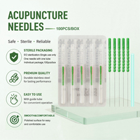 Aiguilles d'acupuncture à manche en plastique pour usage unique, pour la thérapie d'acupuncture