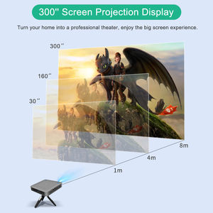 Nouveau projecteur DLP gris P15Pro 1080P 300 lumens ANSI Android 9.0 Mise au point automatique 32 Go 4K Cinéma maison Cinéma en plein air Portable Intégré - Product Image 4