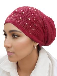 Latest fashion design shiny pleated headscarf Muslim women's cap made of mesh fabric, eco-friendly, breathable, suitable for all - Product Image 4