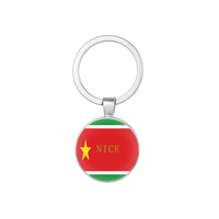 Porte-clés artistique personnalisé drapeau national de la Dominique, porte-clés en métal double face sur mesure pour la vente en gros aux boutiques de cadeaux