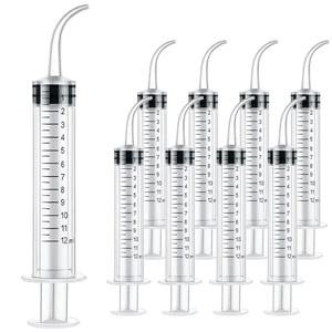 Aguja curva precurvada desechable de 12 ml para uso dental, <span class=keywords><strong>jeringa</strong></span> utilitaria curva - Product Image 1