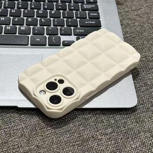 Coque de téléphone à motif quadrillé, finition mate effet peau, pour iPhone 17 16 15 14 13 12 11 Pro Max, protection premium anti-chute - Product Image 2