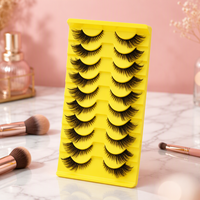 Cils noirs spectaculaires en vrac, lot de 10 paires, pour cils en bande bouclés, sans cruauté animale, réutilisables, pour mariages, studios et boutiques de cosmétiques