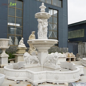 Décoration de jardin extérieur Grande fontaine d'eau en pierre naturelle avec statues Fontaine de <span class=keywords><strong>Trevi</strong></span> en marbre sculptée à la main - Product Image 6