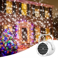 Projecteur laser flocon de neige, motifs lumineux personnalisables, étanche, lumières LED de scène rotatives pour Noël, extérieur, contrôle sans fil