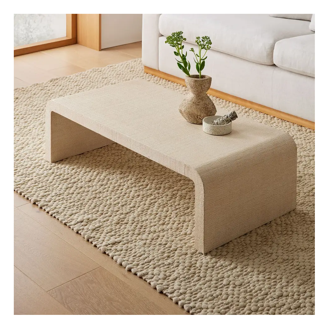 Luxury Vintage Nordic Durable Natural Modern Multi functional Oak Rectangular Wood Frame Coffee Table Set