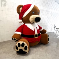 Ours en peluche gonflable géant de Noël de 3 m, ours de Noël gonflable personnalisé, ballon animal de Noël de grande taille pour la décoration de fête