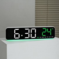 Huayang 2811 Geräuschlose Multifunktions-LED-Uhr mit Nachtlicht unten, zwei Weckfunktionen und Temperaturanzeige für Schlafzimmer und Zuhause