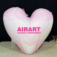 Cœur gonflable rose pour la publicité, ballon cœur pour les arts aériens, ballon de la Saint-Valentin pour la scène, accessoire de décoration