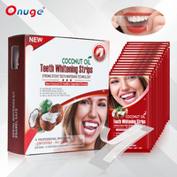 Venta al por mayor única OEM forma de molde avanzado dientes blanqueamiento tiras blanqueamiento aceite de coco diente blanco seco blanqueamiento tiras