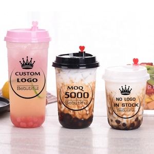 <strong>China</strong> Factory Custom Print logo Boba <strong>Plastic</strong> <strong>Cup</strong> Thick Hard Bubble Tea <strong>Cup</strong> 16oz 24oz Smoothie Juice Coffee <strong>Plastic</strong> <strong>Cup</strong> with Lid - Product Image 1