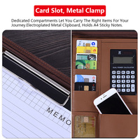 Carpeta Multifuncional Personalizada A4, Bolsa de Mano con Cremallera, Maletín de Cuero, Carpeta de Negocios, Carpeta de Ventas con Tablero, Venta al por Mayor