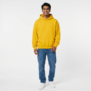 Sweat à capuche pour homme en coton mélangé avec poche cachée, devant élégant et finition lisse, idéal pour un style de vie urbain moderne - Product Image 1