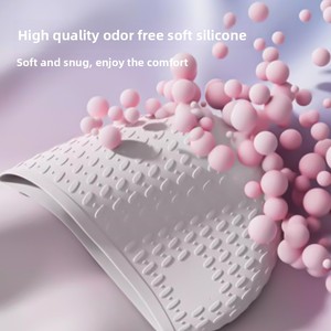Bonnet de bain unisexe en gel de silicone, imperméable, confortable, non-compressif, avec logo imprimé, pour adultes, transfrontalier - Product Image 1