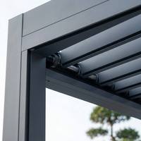 Pergola Bioclimatique Automatique en Aluminium à Lames Orientables 3x3 3x4 4x3 4x6 6x3 6x5m, Résistante au Vent, Pare-Soleil, avec Logo Personnalisé et Emballage