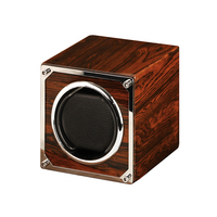Boîte à remontoir de montre portable en bois carrée de luxe, protection unique, remontoir de montre rotatif, boîte de rangement pour montre
