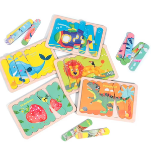 Puzzle in Legno Educativo per <span class=keywords><strong>Bambini</strong></span> di <span class=keywords><strong>3</strong></span> <span class=keywords><strong>Anni</strong></span> con Stampa Personalizzata di Animali, Attività di Apprendimento per <span class=keywords><strong>Bambini</strong></span> - Product Image 2