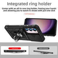 Compatible avec l'étui de téléphone S26 Ultra avec fenêtre et support anneau