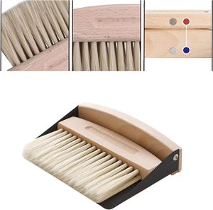 Mini Broom and Dustpan Set Wood <strong>Hand</strong> Broom with Natural Horsehair Bristles Whisk Broom <strong>Brush</strong> - Product Image 3