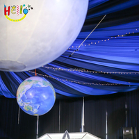 Globe gonflable en forme de lune, planètes gonflables avec lumière LED