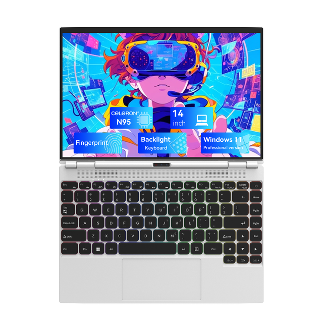 New 14-Inch 1920x1200 IPS Touch Screen Laptop Intel N95 Quad-Core 1.7GHz 512GB SSD DDR4 Windows 11 Business English Keyboard