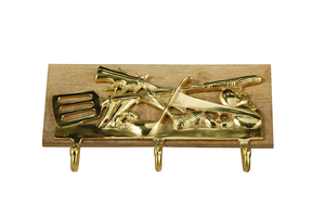 ตะขอแขวนผนังดีไซน์วินเทจดูสุดอินเทรนด์ตะขอแขวนผนังทำจากโลหะทองเหลืองและไม้ของขวัญตกแต่งผนัง - Product Image 2