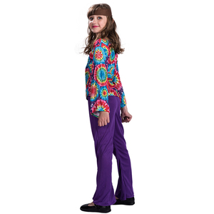2023 vente chaude Halloween costume fille <span class=keywords><strong>hippie</strong></span> vêtements haut pantalon tête ceinture ensemble costumes pour enfants - Product Image 3