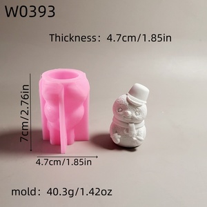 Moldes de fundición de resina hechos a mano para adornos decorativos DIY estilo Ins silicona Navidad muñeco de nieve moldes W039 - Product Image 3