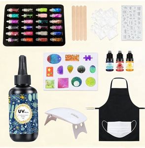 Creative Handmade UV <b>Resin</b> Jewelry <b>Kit</b> Model Hard Crystal Clear Epoxy Fast Curing Silicone Molds Pendants Earrings Keychains - Product Image 1