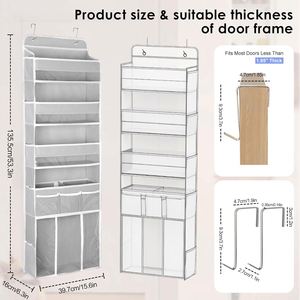 5-Tier Foldable Over Door Organizer Large Nursery <b>Storage</b> Closet Bedroom Decor Must-Haves Diaper Caddy Clothing <b>Storage</b> for Baby - Product Image 5