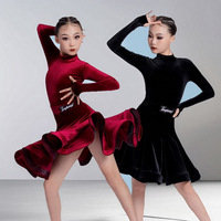 Filles compétition Performance frange vêtements de danse latine robe de danse latine femmes compétition danse Costume