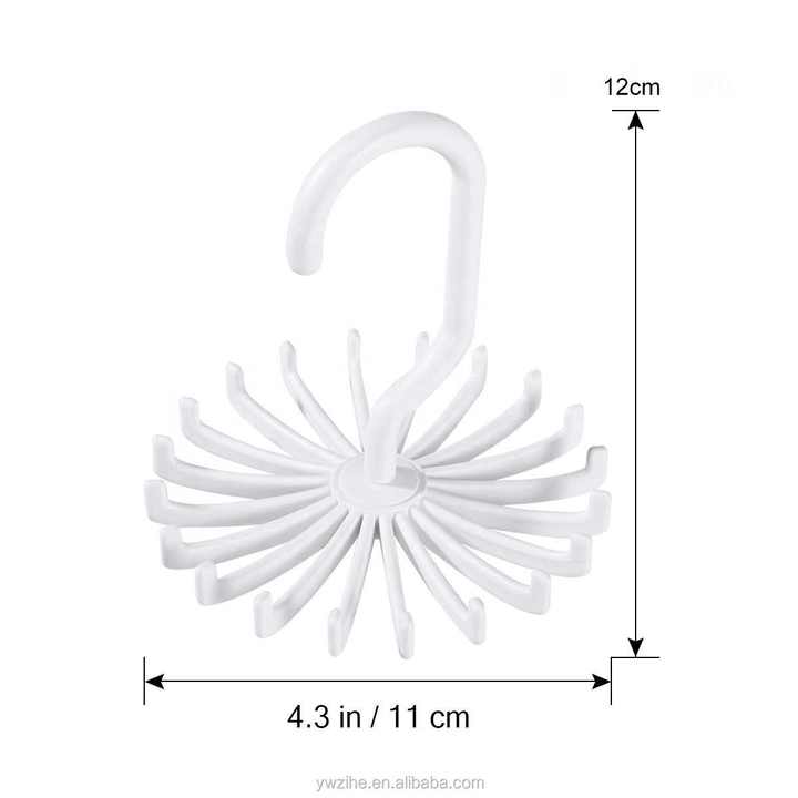 Rotating Tie & Belt Rack Hanger - Holds 20, Spins 360°, Space Saving Closet Organizer