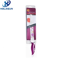 Couteau à pain dentelé professionnel en acier inoxydable de 8 pouces, antiadhésif, motif floral, pour la cuisine domestique – Meilleure vente