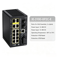 IE-3100-8P2C-E Cisco Catalyst Switch 8 Port Gigabit PoE Rugged Industrial DIN Rail Layer 2 Network Switch
