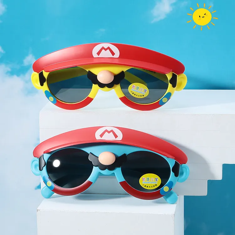 Factory Direct TPEE Super Mario Baby Sonnenbrille Silikon Kinder Shades Bunte Kinder Sonnenbrille Mädchen Brillen Junge Brillen