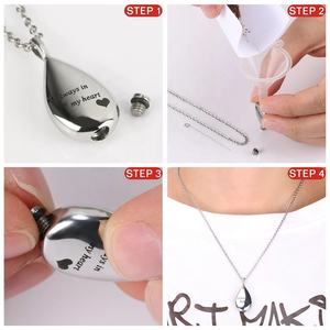 TUME vente chaude en acier inoxydable larme crémation bijoux animal de compagnie ou cendres humaines mémorial urne collier - Product Image 4