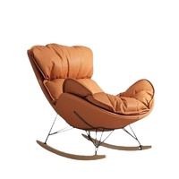 Fauteuil inclinable à bascule pour adulte, usage domestique, en tissu, avec structure métallique, design minimaliste moderne, canapé de loisirs individuel pour salon et balcon