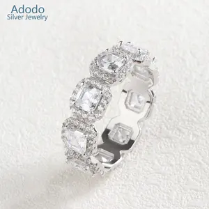 Groothandel sieraden bruiloft 4 1-Adodo Fabriek Groothandel Trouwringen Sieraden Vrouwen 925 Sterling Zilveren Ringen Met Clear Cz