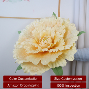 Bán buôn handmade lớn nhung hoa mẫu đơn hoa nhân tạo cho nền sân khấu đám cưới phục sinh và trang trí ngày của mẹ - Product Image 1