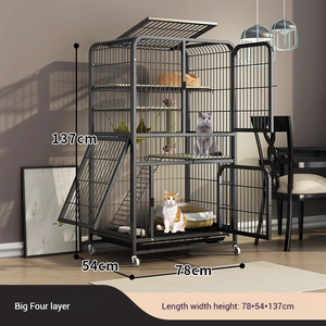 FishPrincess Double-porte usine pliable grand métal pliable filaire métal chat Cages caisse en métal Cages pour animaux de compagnie maisons