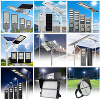 Lampadaire solaire LED extérieur super lumineux, étanche IP65, télécommande, 100W 200W 300W, en ABS