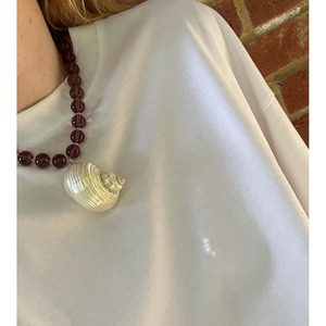 Alla moda grandi <span class=keywords><strong>perline</strong></span> naturali grande conchiglia ciondolo rosa collana di <span class=keywords><strong>perline</strong></span> Non appannate gioielli in acciaio inox per le donne da <span class=keywords><strong>uomo</strong></span> - Product Image 6