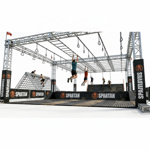 Structure <span class=keywords><strong>de</strong></span> toit pyramidale double couche en alliage d'<span class=keywords><strong>aluminium</strong></span> argent-noir pour parcours d'obstacles Spartan pour adultes Thomas - Product Image 1