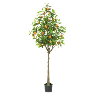 Arbre d'oranger artificiel réaliste en <span class=keywords><strong>pot</strong></span> avec feuilles en plastique résistantes aux UV <span class=keywords><strong>pour</strong></span> la décoration des cafés, arbres fruitiers réalistes - Product Image 1