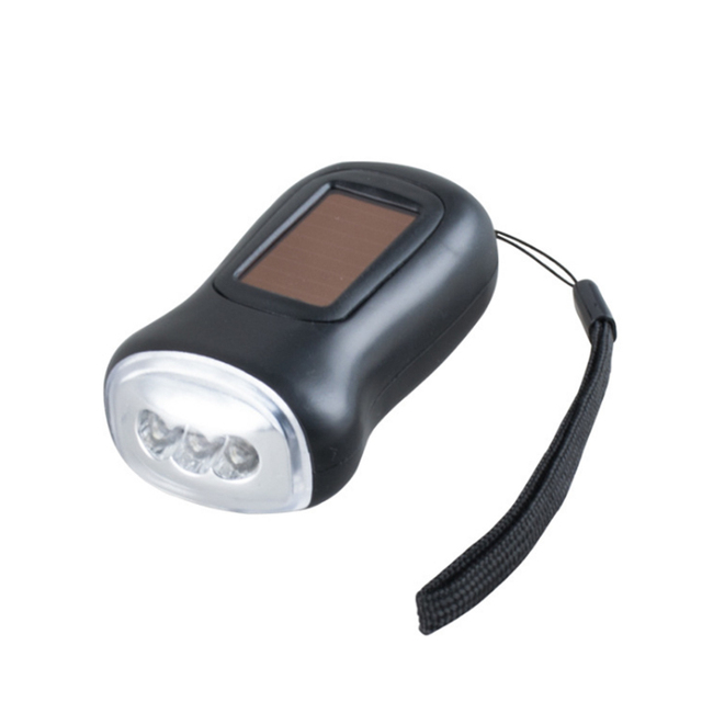 Emergency LED Torch Hand Cranking Solar Dynamo Powered Rechargeable LED Flashlight