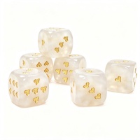 Ensemble de dés de luxe en acrylique blanc nacré D6, dés à six faces en résine nacre, dés nacrés pour jeux de société