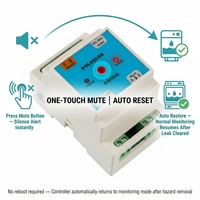 Controlador de Detección de Fugas de Agua RS485 Modbus RTU TCP, Cable de 500m, 12-24VDC, Riel DIN, Relé, Alarma Estroboscópica
